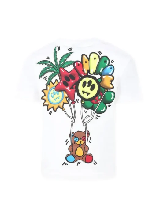 Barrow Kids T-shirt Bianca con Stampa Retro per Bambine