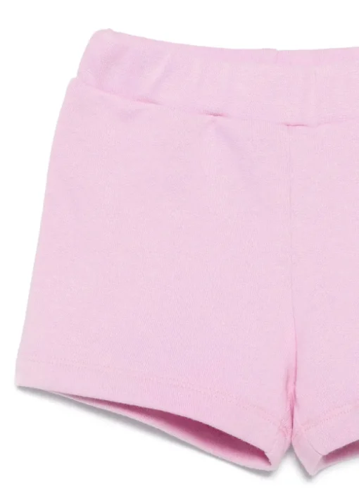 Barrow Kids T-shirt Bianca con Stampa Retro con Shorts Rosa per Neonate