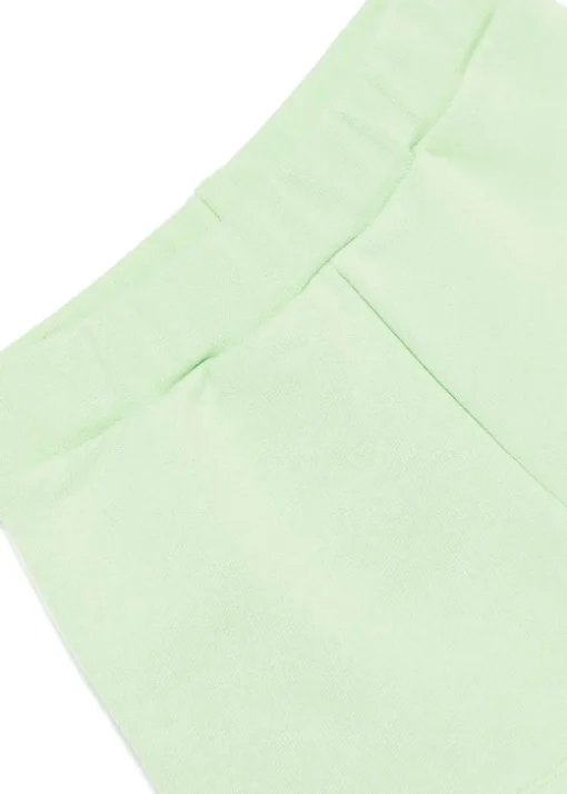 Barrow Kids T-shirt Bianca con Stampa Retro con Shorts Verdi per Neonati