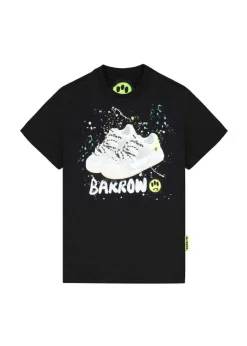 Barrow Kids T-shirt Nera con Stampa Shoes per Bambini