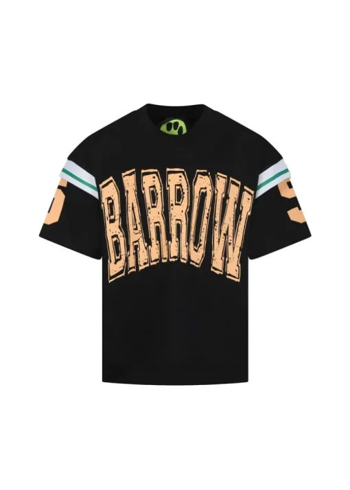 Barrow Kids T-shirt Nera con Stampa Logo per Bambini