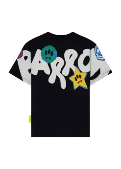 Barrow Kids T-shirt Nera con Stampa Logo per Bambini