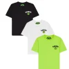 Barrow Kids T-shirt Set Nero/Bianco/Lime con Smile per Bambini