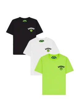 Barrow Kids T-shirt Set Nero/Bianco/Lime con Smile per Bambini