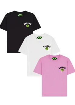 Barrow Kids T-shirt Set Nero/Bianco/Rosa con Smile per Bambine