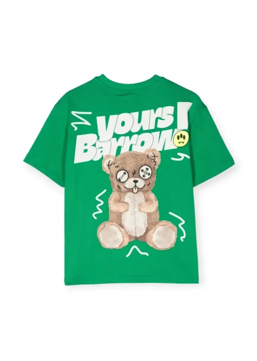 Barrow Kids T-shirt Verde con Stampa per Bambini