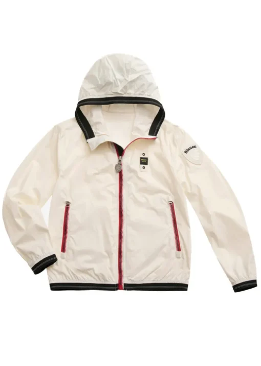 Blauer Kids Giubbino a Vento Nastrato Dodge Bianco per Bambini