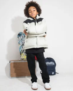Blauer Kids Giubbino Beige con Patch Logo per Bambini