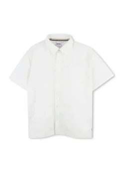 Boss Kids Camicia Bianca con Stampa All Over per Bambini
