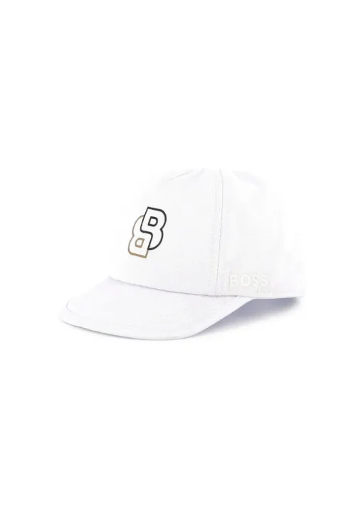 Boss Kids Cappello Bianco con Logo per Neonati