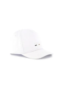 Boss Kids Cappello Bianco con Ricamo Logo per Bambini