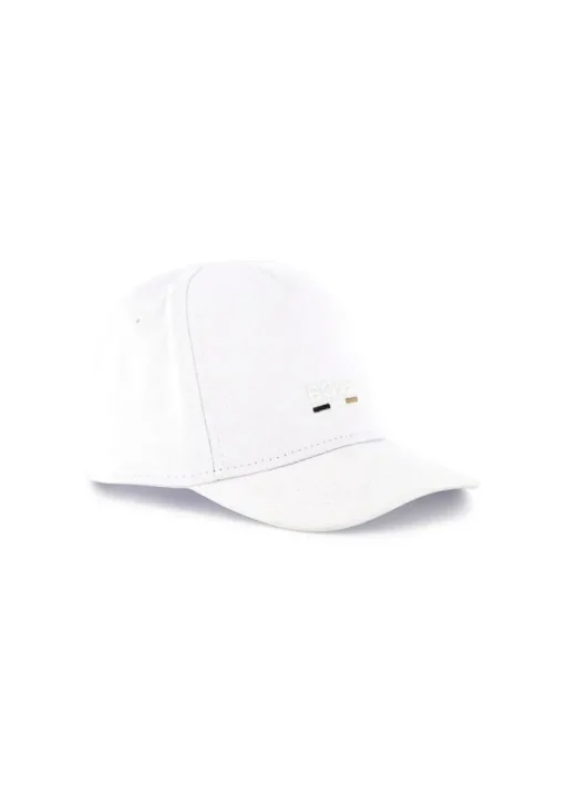 Boss Kids Cappello Bianco con Ricamo Logo per Bambini