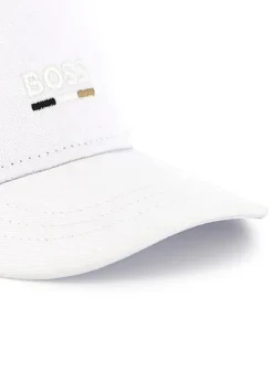 Boss Kids Cappello Bianco con Ricamo Logo per Bambini