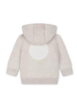 Boss Kids Cardigan Sabbia con Cappuccio per Neonati