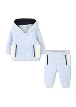 Boss Kids Completo Felpa con Pantaloni Celeste per Neonati