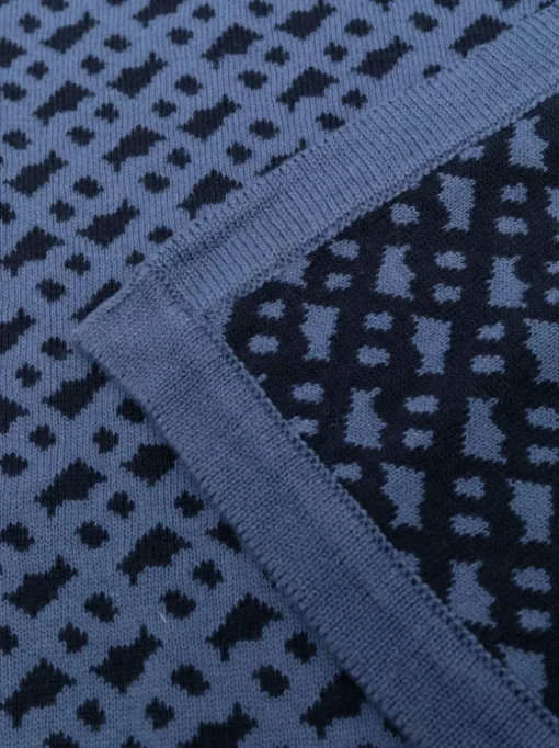 Boss Kids Coperta Monogram All-over Blu Marine