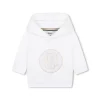 Boss Kids Felpa Bianca con Cappuccio con Patch B per Neonati