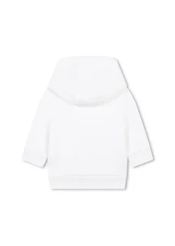 Boss Kids Felpa Bianca con Cappuccio con Patch B per Neonati