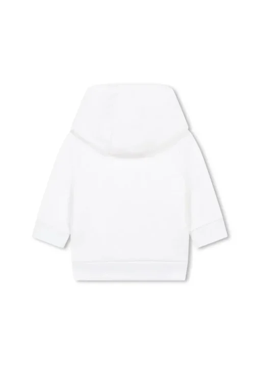 Boss Kids Felpa Bianca con Cappuccio con Patch B per Neonati