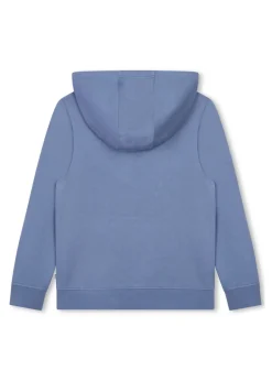 Boss Kids Felpa Celeste con Cappuccio con Logo per Bambini