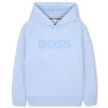 Boss Kids Felpa con Cappuccio Celeste per Bambini
