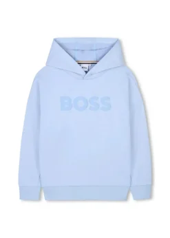 Boss Kids Felpa con Cappuccio Celeste per Bambini