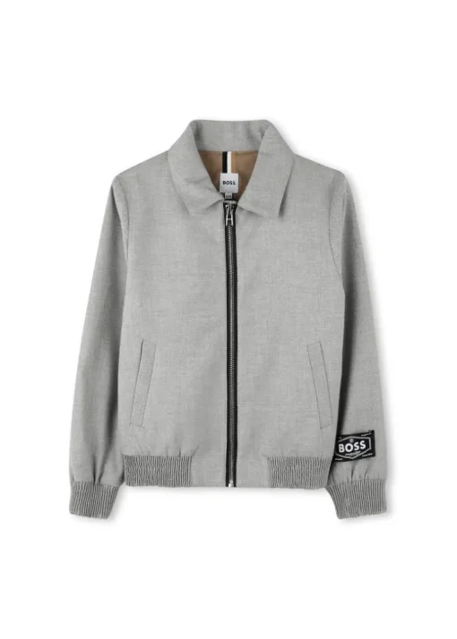 Boss Kids Felpa Grigia con Logo per Bambini