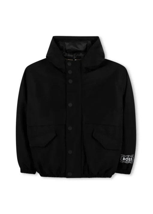 Boss Kids Giubbino Nero con Logo per Bambini