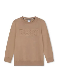 Boss Kids Maglioncino Biscotto Girocollo con Logo per Bambini