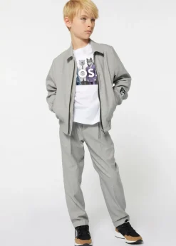 Boss Kids Pantaloni Grigio Straight Fit per Bambini