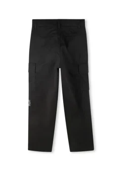Boss Kids Pantaloni Neri Stile Cargo con Logo per Bambini