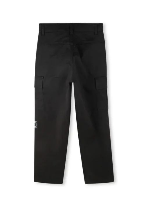 Boss Kids Pantaloni Neri Stile Cargo con Logo per Bambini