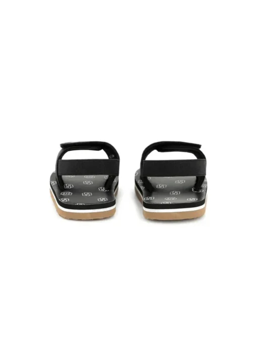 Boss Kids Sandali Neri Pull On con Logo Neonati
