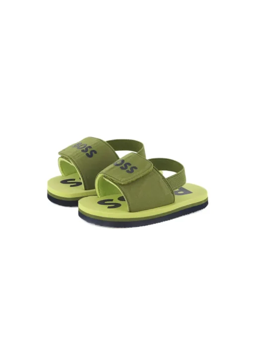 Boss Kids Sandali Verdi Pull On con Logo Neonati