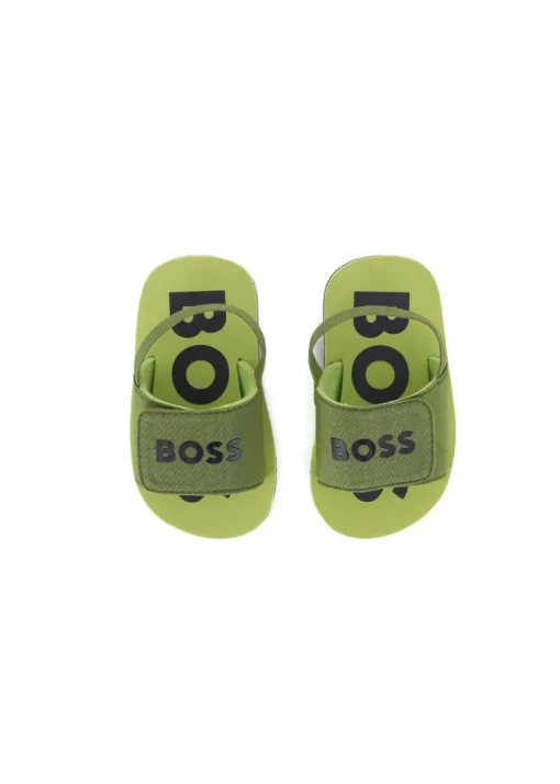 Boss Kids Sandali Verdi Pull On con Logo Neonati