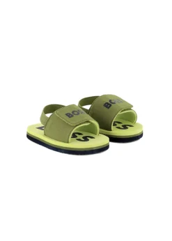 Boss Kids Sandali Verdi Pull On con Logo Neonati