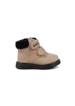Boss Kids Stivaletti Biscotto in Pelle con Logo per Neonati