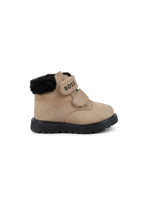 Boss Kids Stivaletti Biscotto in Pelle con Logo per Neonati
