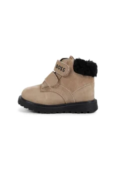 Boss Kids Stivaletti Biscotto in Pelle con Logo per Neonati