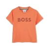 Boss Kids T-shirt Arancione con Logo per Neonati