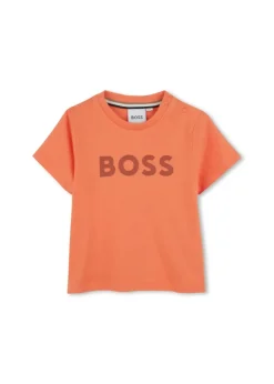 Boss Kids T-shirt Arancione con Logo per Neonati