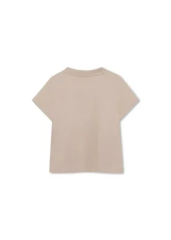 Boss Kids T-shirt Beige con Stampa per Neonati