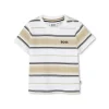 Boss Kids T-shirt Bianca a Righe per Neonati
