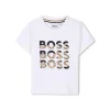 Boss Kids T-shirt Bianca con Stampa Boss per Neonati