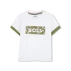 Boss Kids T-shirt Bianca con Stampa per Neonati