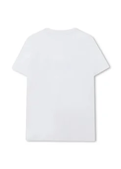 Boss Kids T-shirt Bianca con Stampa per Bambini