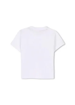Boss Kids T-shirt Bianca con Stampa Boss per Neonati