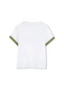 Boss Kids T-shirt Bianca con Stampa per Neonati