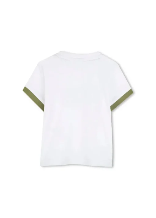 Boss Kids T-shirt Bianca con Stampa per Neonati