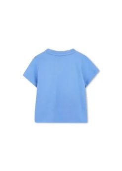 Boss Kids T-shirt Celeste con Logo per Neonati